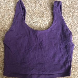 Purple Cropped Top with open bottom back